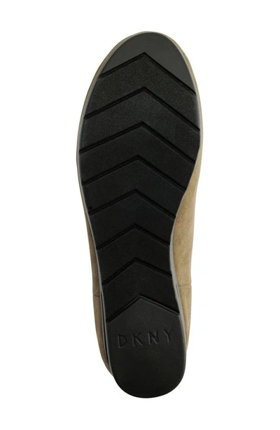 Dkny Faux Fur Wedge Bootie In Light Military/ Vanilla
