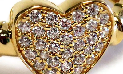 Shop Liza Schwartz Pavé Cz Heart Ring In Gold