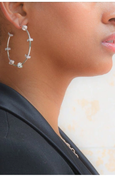 Liza Schwartz Bridget Large Hoop Earrings In Silver