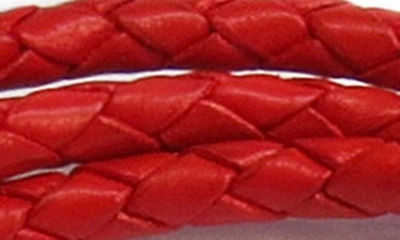 Liza Schwartz Triple Wrap Leather Bracelet In Red
