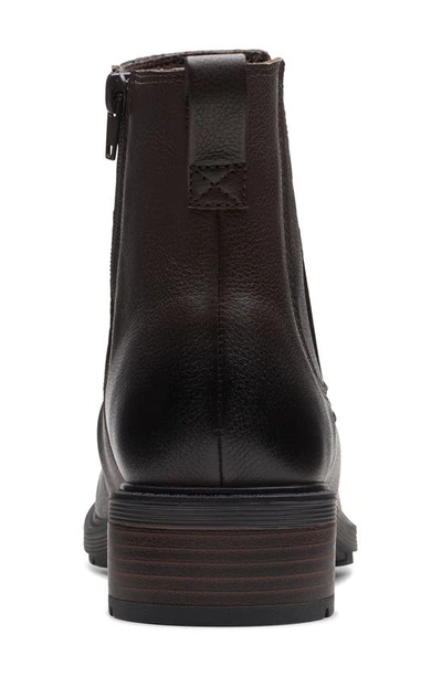 Clarks Hearth Rose Slouch Boot In Dark Brown Lea