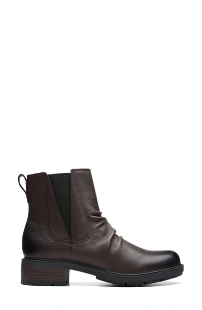 Clarks Hearth Rose Slouch Boot In Dark Brown Lea