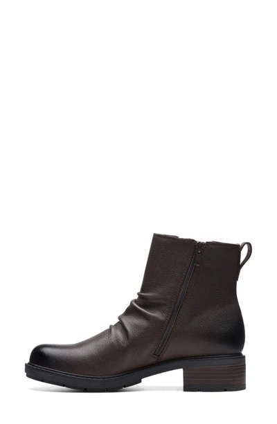 Clarks Hearth Rose Slouch Boot In Dark Brown Lea