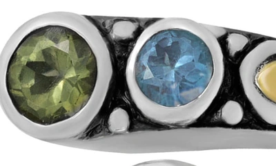 Shop Samuel B. Peridot & Blue Topaz Bypass Ring In Silver Multi