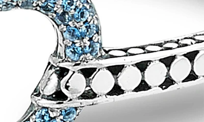 Samuel B. Sterling Silver Heart Pavé Bangle Bracelet In Blue