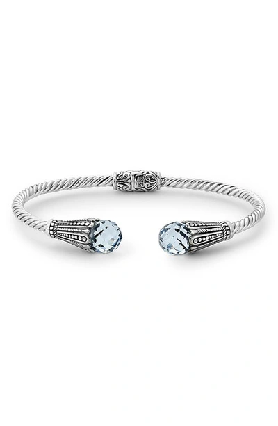 Samuel B. Sterling Silver & Blue Quartz Twist Cable Bracelet In Blue