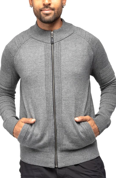 Shop X-ray Xray Full-zip Sweater Jacket In Heather Grey