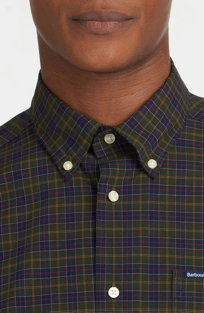 Barbour Lomond Cotton Blend Micro Tartan Tailored Fit Button Down Shirt In Classic Tartan