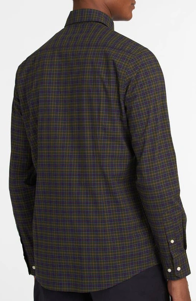 Barbour Lomond Cotton Blend Micro Tartan Tailored Fit Button Down Shirt In Classic Tartan