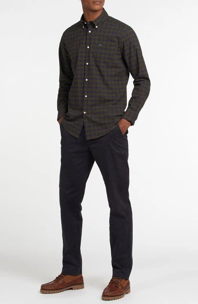 Barbour Lomond Cotton Blend Micro Tartan Tailored Fit Button Down Shirt In Classic Tartan