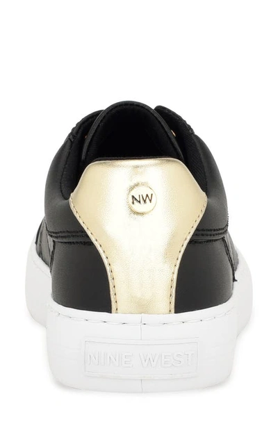 Shop Nine West Givens Sneaker In Black/ Gold