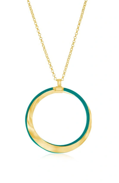 Simona Enamel Twist Pendant Necklace In Green