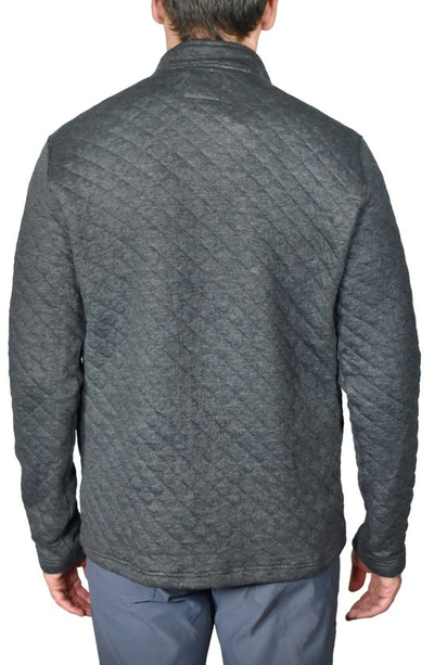 Shop Vintage 1946 Heather Quilt Long Sleeve Polo In Charcoal Heather
