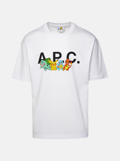 Shop Apc 'pokémon The Crew' White Cotton T-shirt
