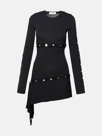 Shop Attico Mini Dress In Black Acetate Blend