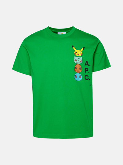 Shop Apc 'pokémon The Portrait' Green Cotton T-shirt