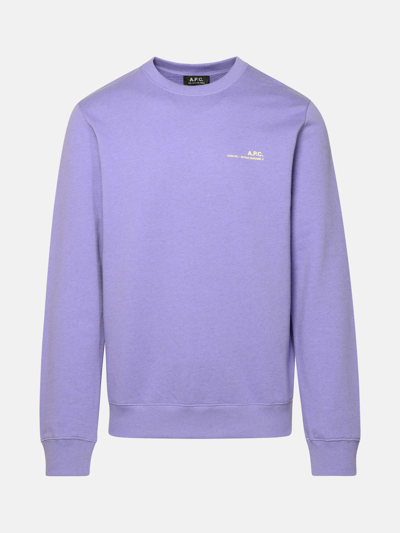 Shop Apc Lilac Cotton Sweatshirt In Violet