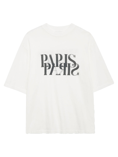 Shop Anine Bing Aviv Paris T-shirt Woman Ivory In Cotton