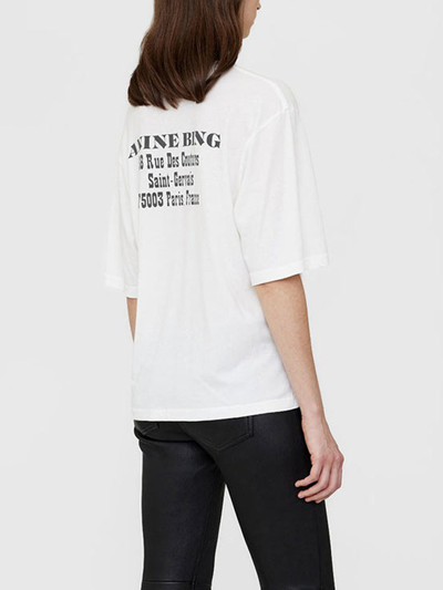 Shop Anine Bing Aviv Paris T-shirt Woman Ivory In Cotton
