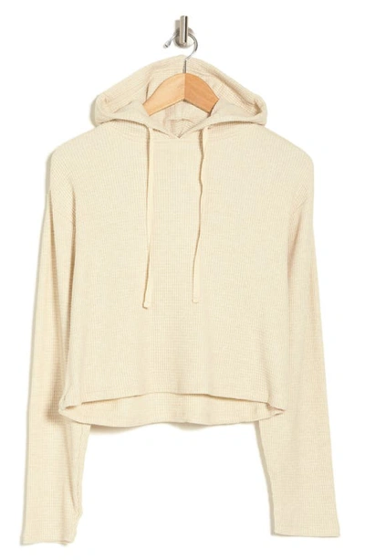 Shop Abound Waffle Knit Crop Pullover Hoodie In Beige Oatmeal Light Heather