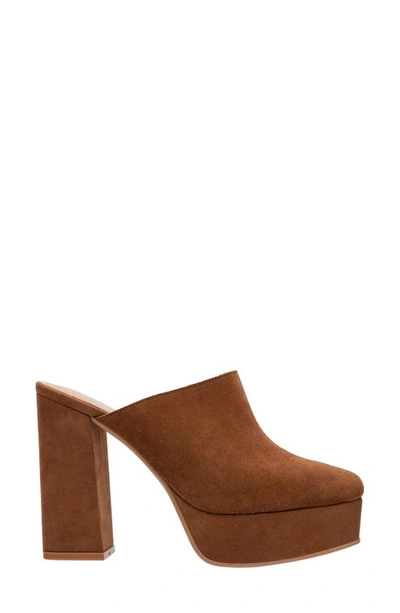 Lisa Vicky Badab Platform Mule In Dark Cognac