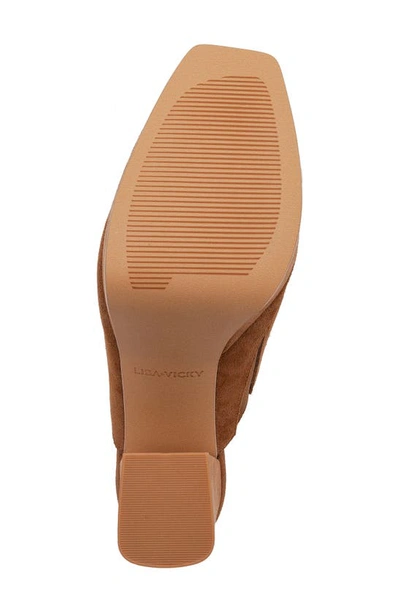 Lisa Vicky Badab Platform Mule In Dark Cognac