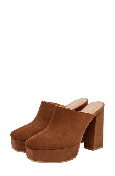 Lisa Vicky Badab Platform Mule In Dark Cognac