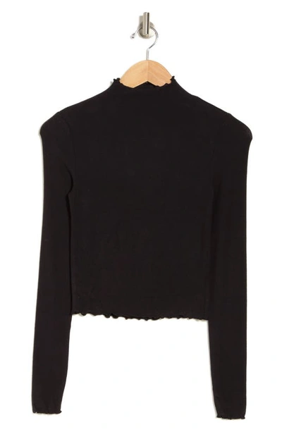 Shop Abound Everyday Long Sleeve Crop Top In Black Jet