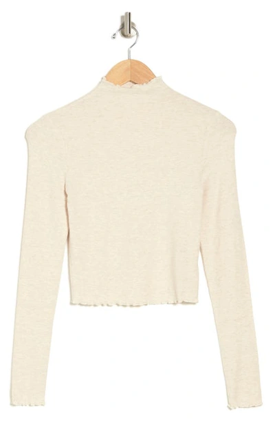 Shop Abound Everyday Long Sleeve Crop Top In Beige Oatmeal Light Heather