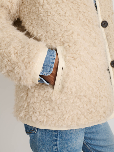 Shop Alex Mill Reversible Polar Bear Jacket In Natural