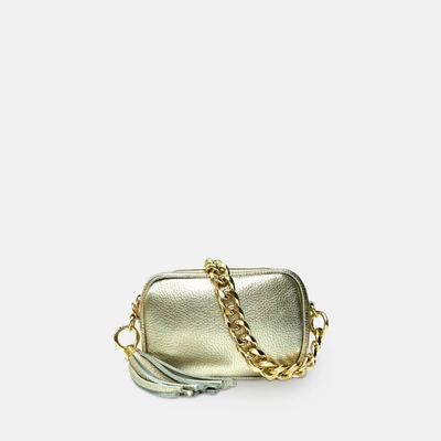 Shop Apatchy London The Mini Tassel Gold Leather Phone Bag With Gold Chain Strap