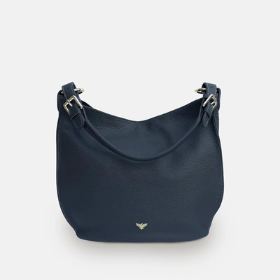 Shop Apatchy London The Harriet Navy Leather Bag In Blue
