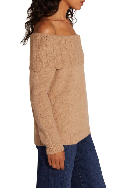Shop Favorite Daughter The Andrea Off The Shoulder Wool & Cashmere Blend Sweater In Almond