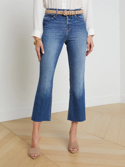 Shop L Agence Kendra Cropped Flare Jean In Cambridge