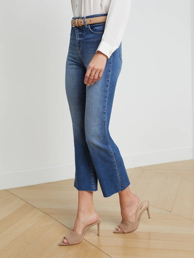 Shop L Agence Kendra Cropped Flare Jean In Cambridge