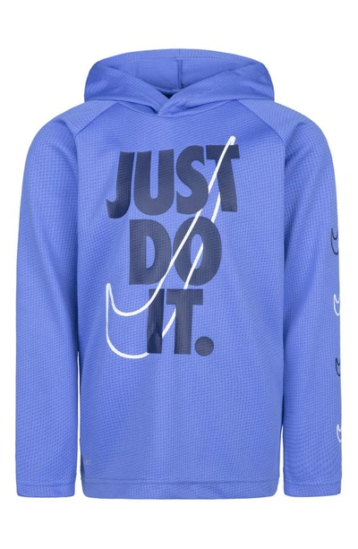 Shop Nike Kids' Dri-fit Thermal Pullover Hoodie In  Polar