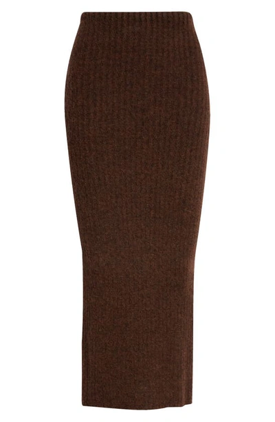 Shop Paloma Wool Siracuza Alpaca & Wool Blend Rib Sweater Skirt In Brown