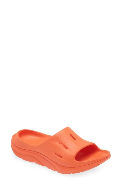 Shop Hoka Gender Inclusive Ora Recovery Slide 3 Sandal In Vibrant Orange / Vibrant Orang