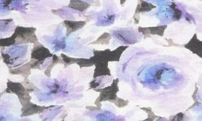 Shop Floret Studios Floral Twist Front Long Sleeve Minidress In Purple Charcoal