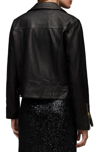 Shop Allsaints Beale Leather Moto Jacket In Black
