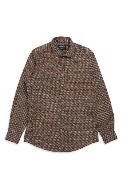 Shop Rodd & Gunn Grantlea Sports Fit Geometric Print Button-up Shirt In Autumn