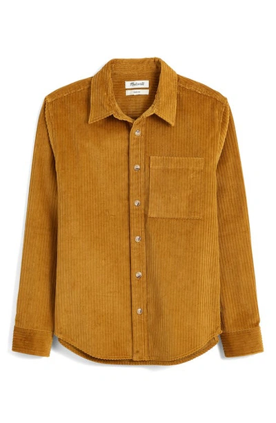 Shop Madewell Easy Stretch Corduroy Button-up Shirt In Compass Gold
