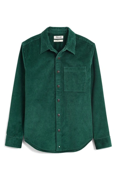 Shop Madewell Easy Stretch Corduroy Button-up Shirt In Hemlock Green