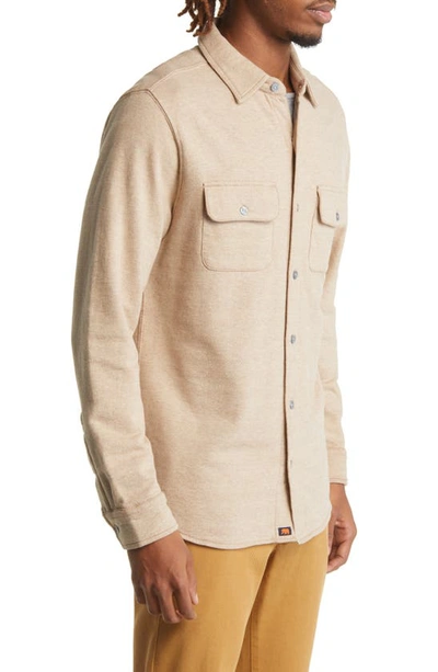 Shop The Normal Brand Textured Knit Long Sleeve Button-up Shirt In Tan