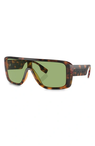 Shop Burberry 30mm Mirrored Rectangular Sunglasses In Dark Havana