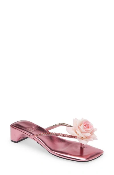 Shop Jeffrey Campbell Primrose Flip Flop In Pink Metallic Pink