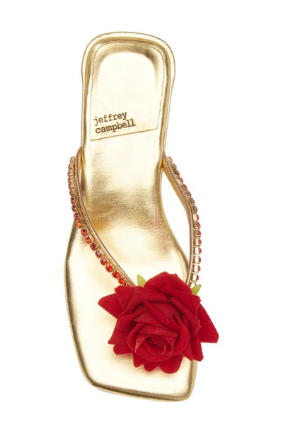 Shop Jeffrey Campbell Primrose Flip Flop In Gold Metallic Red