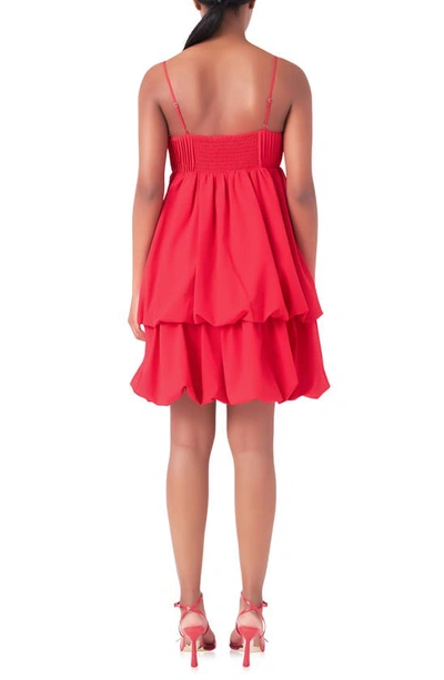 Endless Rose Pintuck Tiered Sundress In Red