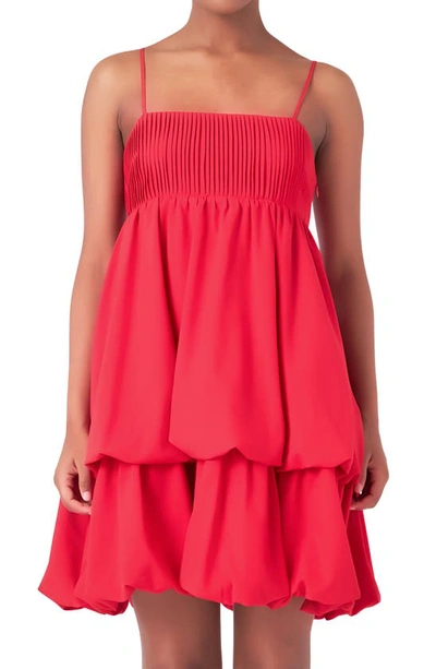 Endless Rose Pintuck Tiered Sundress In Red