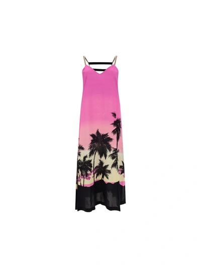 Shop Palm Angels Pink Sunset Dress In Default Title